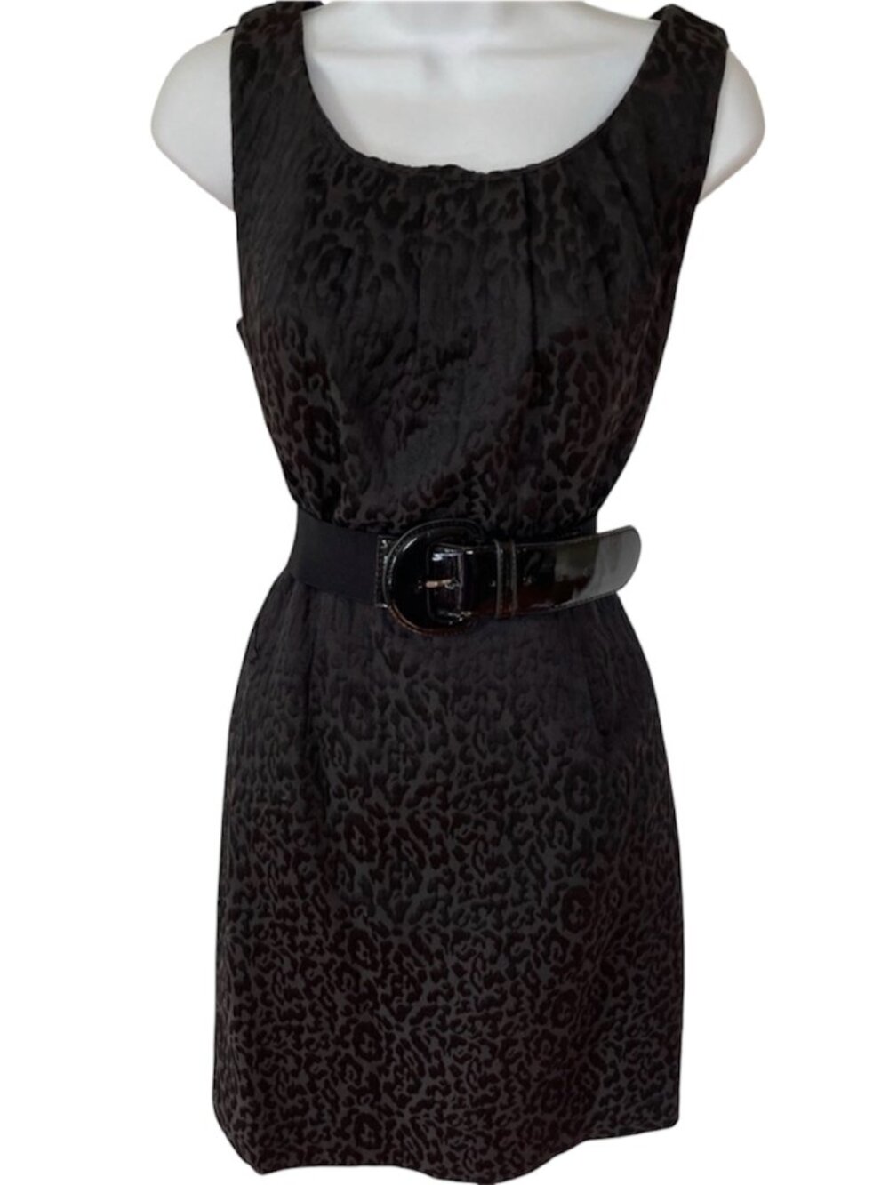 Worthington Black Sleeveless Belted Little Black Dress LBD Size 8